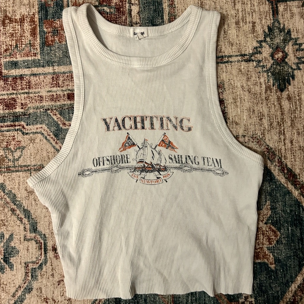 Garage high neck graphic tank top